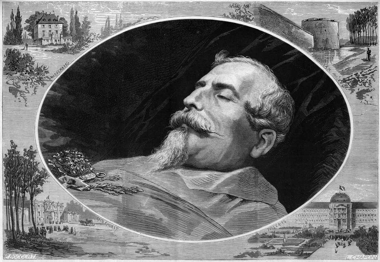 Portrait of Napoleon III (1808-1873), on his deathbed by French School