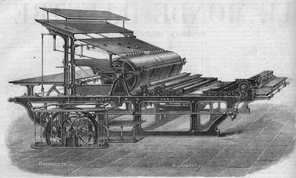 Printing: typographic machine by M. Alauzet by French School