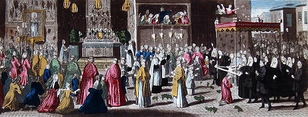 Procession during the Fete-Dieu in Paris by French School