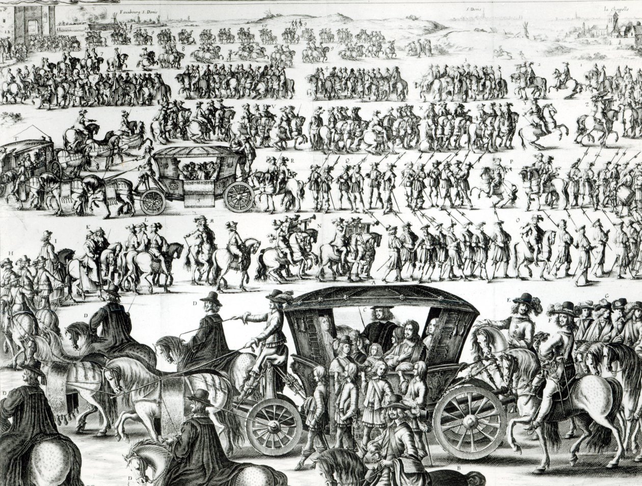 Procession of the entry of the young king Louis XIV as a child in the city of Paris on the 18th August 1649 (detail) by French School