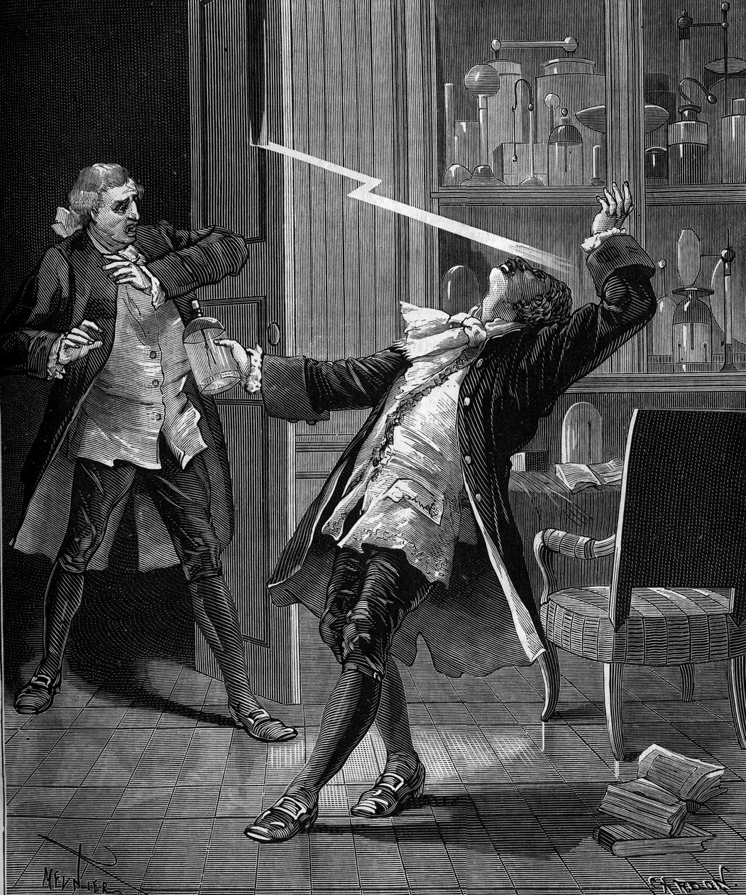 Professor Georges Guillaume Richmann (1711-1753) died in his workshop following an experiment with an electrometer by French School