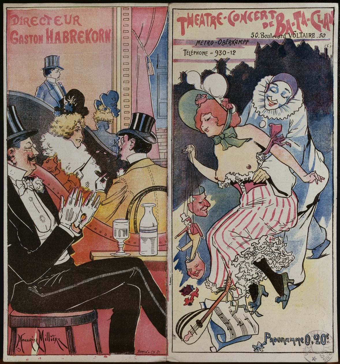 Programme for the Ba-ta-clan Cafe Concert, c.1905 by French School