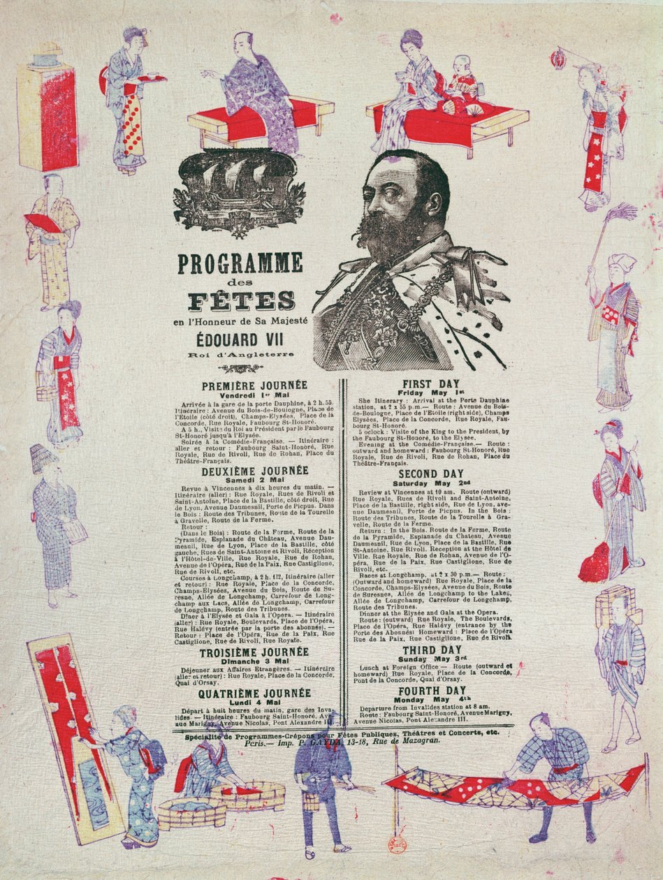 Programme of events and festivities for the visit of King Edward VII to Paris, 1st-4th May 1903 by French School