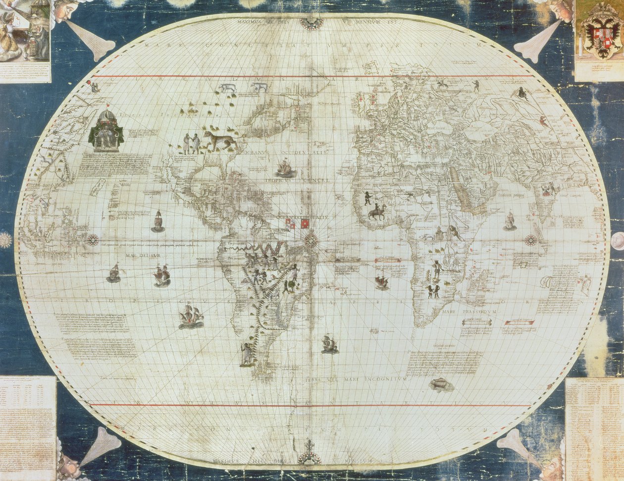 Map of the World, designed by Sebastien Cabot (c.1476-1557), 1544 by French School