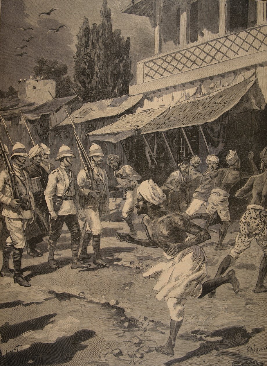 Rebellion in Bombay, illustration from Le Petit Journal: Supplement illustre, 1898 by French School