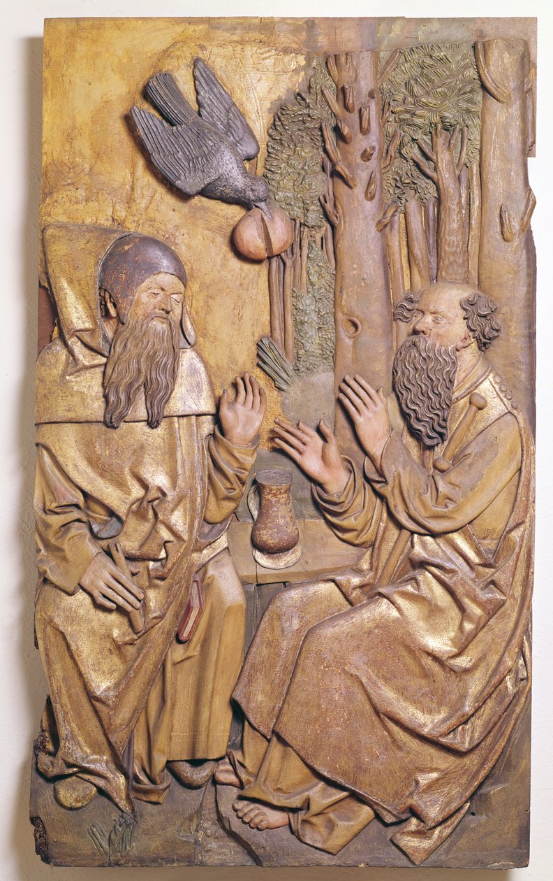 Relief Depicting St. Anthony Visiting St. Paul in the Desert, from the Chapale of the Old Hospital at Colmar by French School