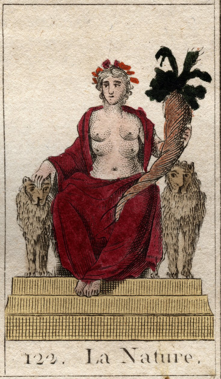 Representation of Nature as a Woman on a Throne with a Horn of Abundance. From 