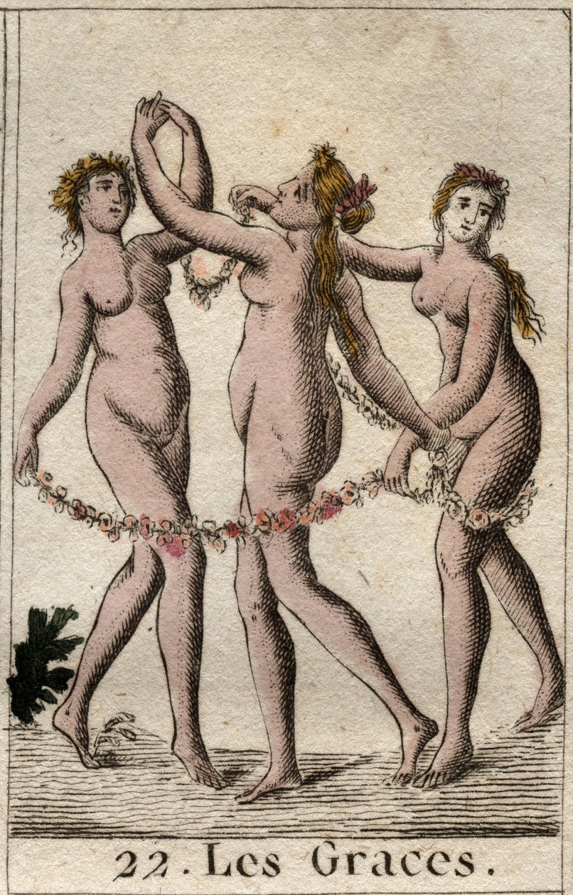 Representation of the three Graces: Aglae, Thalie and Euphrosyne, daughters of Venus and Bacchus. From 