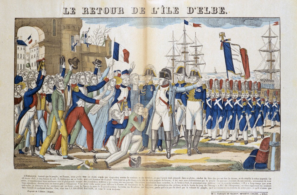 Return of Napoleon Bonaparte (1769-1821) from His Exile to Elba Island in 1815. Picture of Epinal by French School