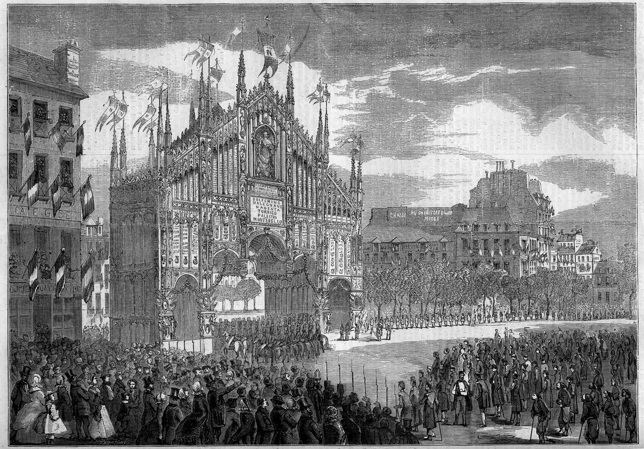 Return of the troops after the Risorgimento, Paris by French School