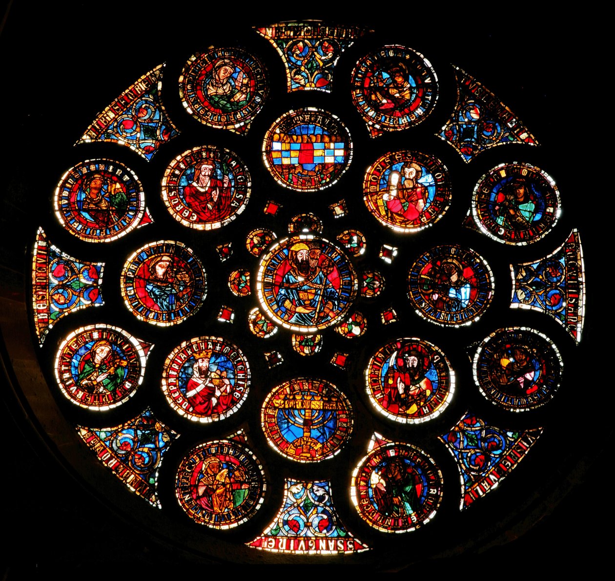 Rose window depicting the Old Covenant, c.1235 by French School