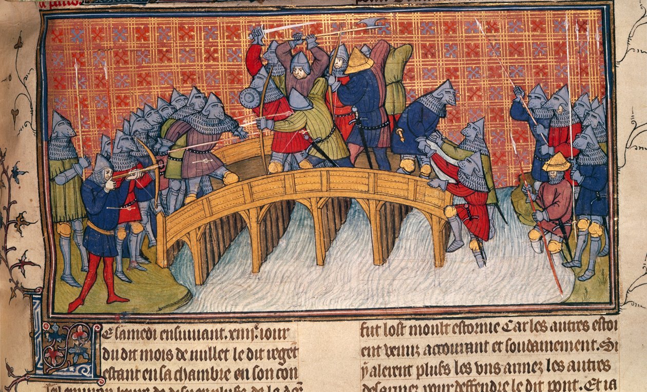 Battle on Bridge over Seine during the Hundred Years