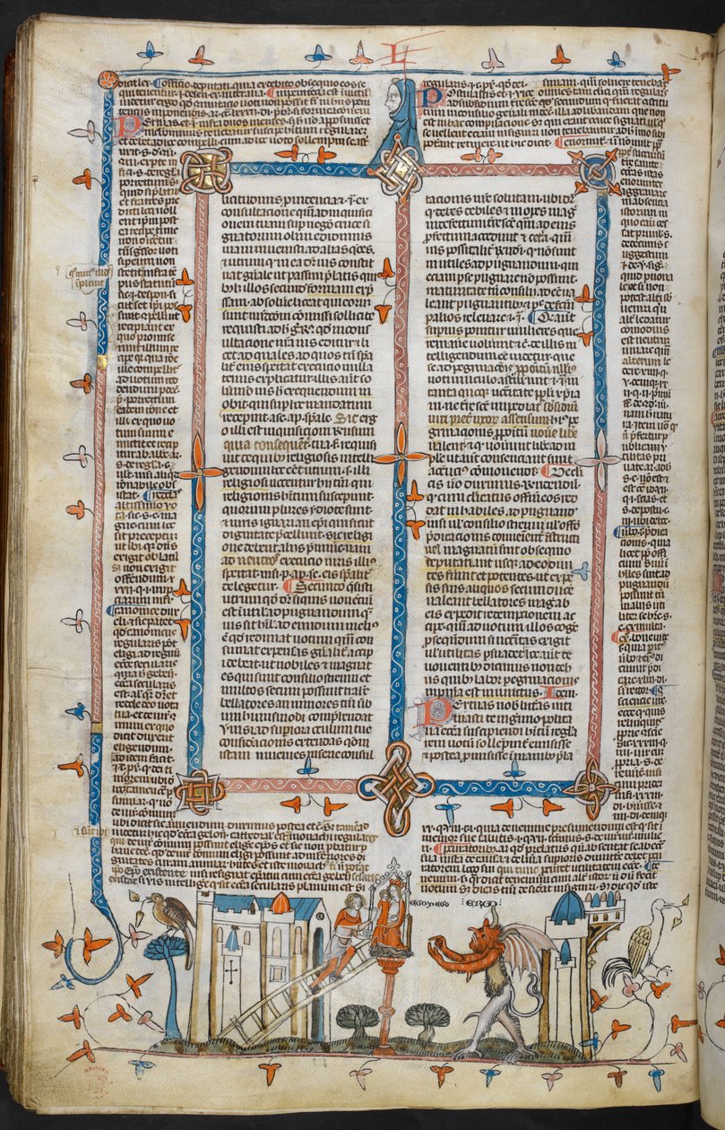 The Painter and the Devil, from Decretals of Gregory IX with gloss of Bernard of Parma by French School