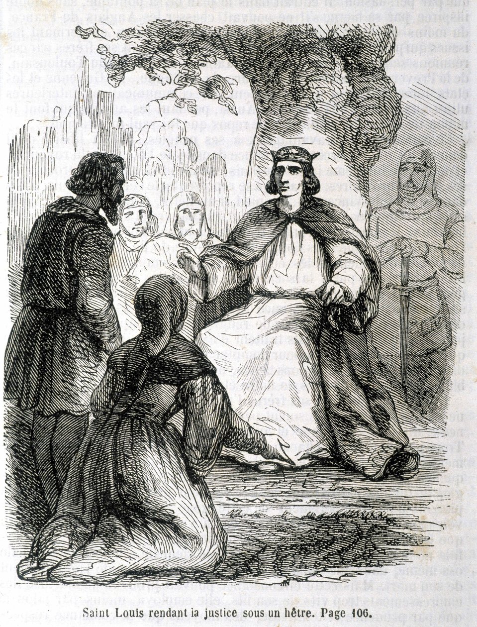 Saint Louis rendering justice under a beech tree - in 'Histoire de ...