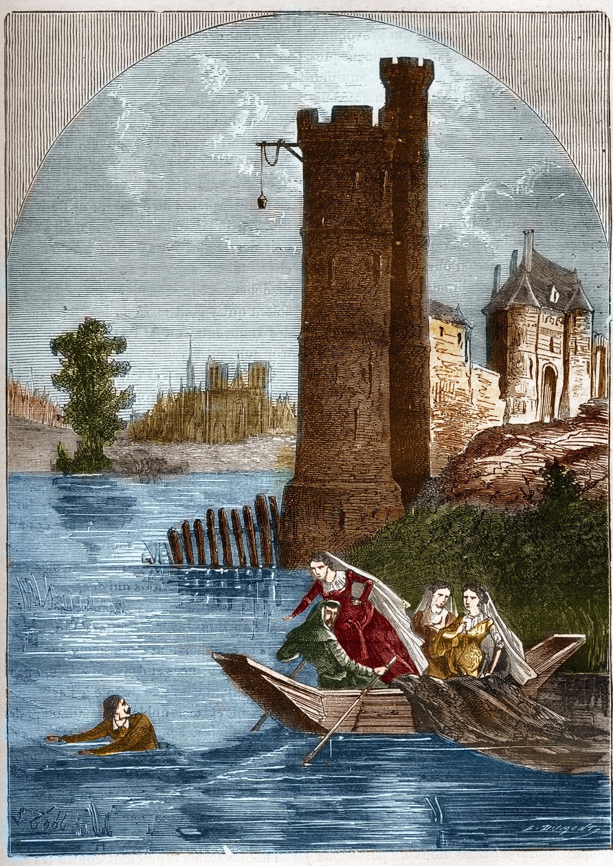 Scandal of the tower of Nesle: Buridan managed to escape from the tower of Nesle in Paris in 1314 despite the ambush set by Queen Marguerite of Burgundy by French School