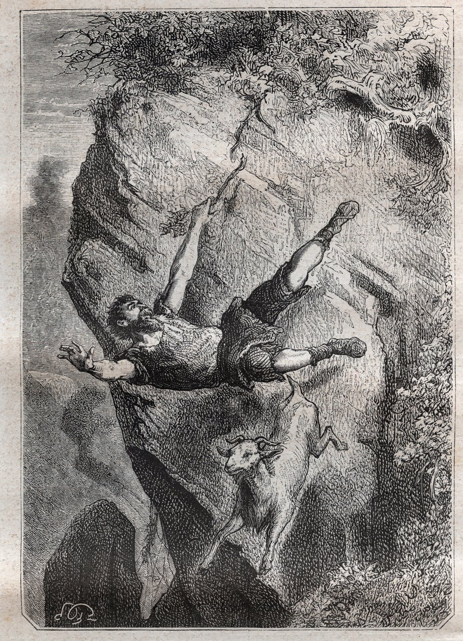 An Adventure of Alexander Selkirk, a Scottish Sailor Abandoned on the Island of Juan-Fernandez in the Pacific Ocean for Four Years - illustration from 