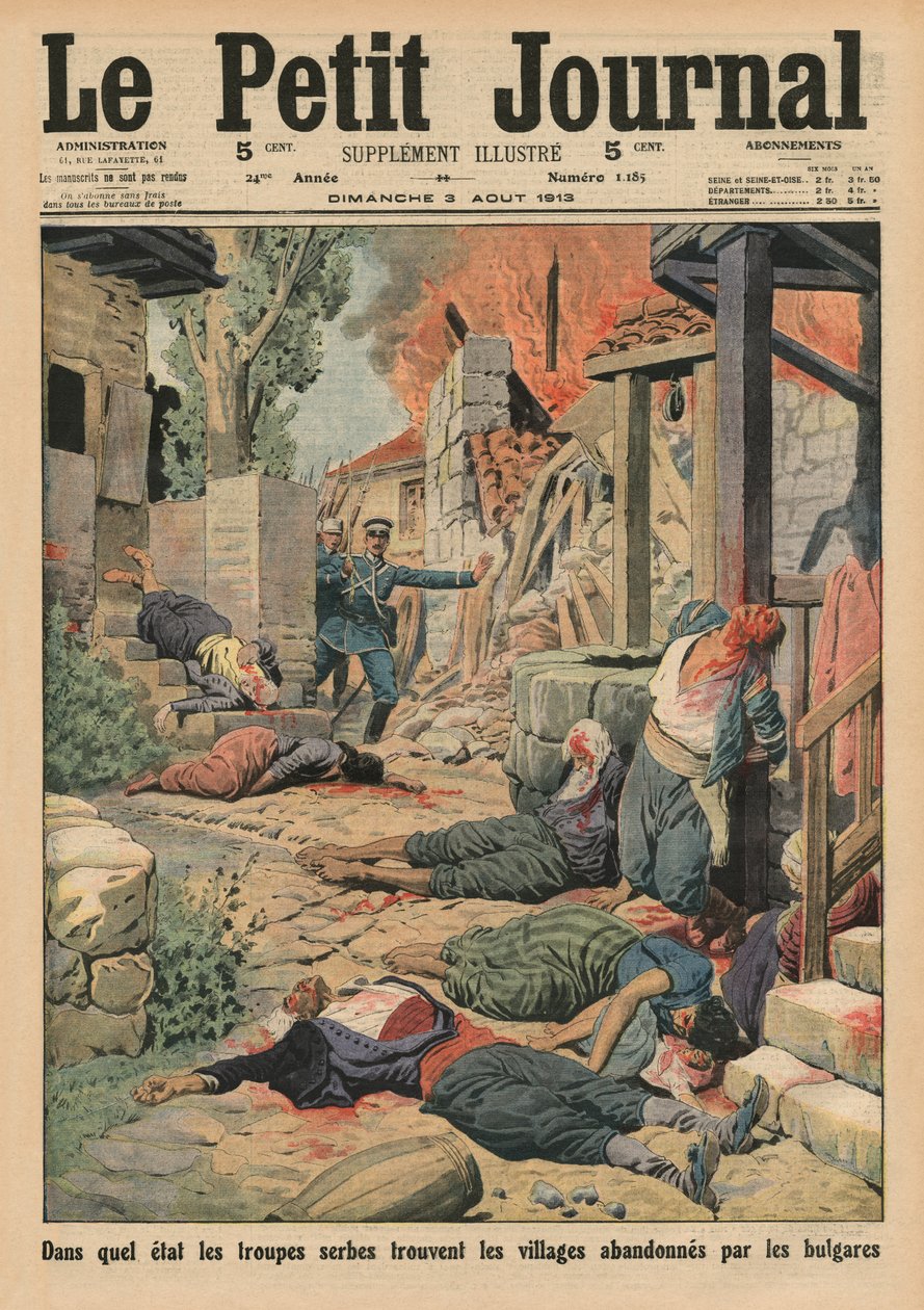 Serbian Troops Arriving in the Villages Abandoned by the Bulgars, front cover illustration from 
