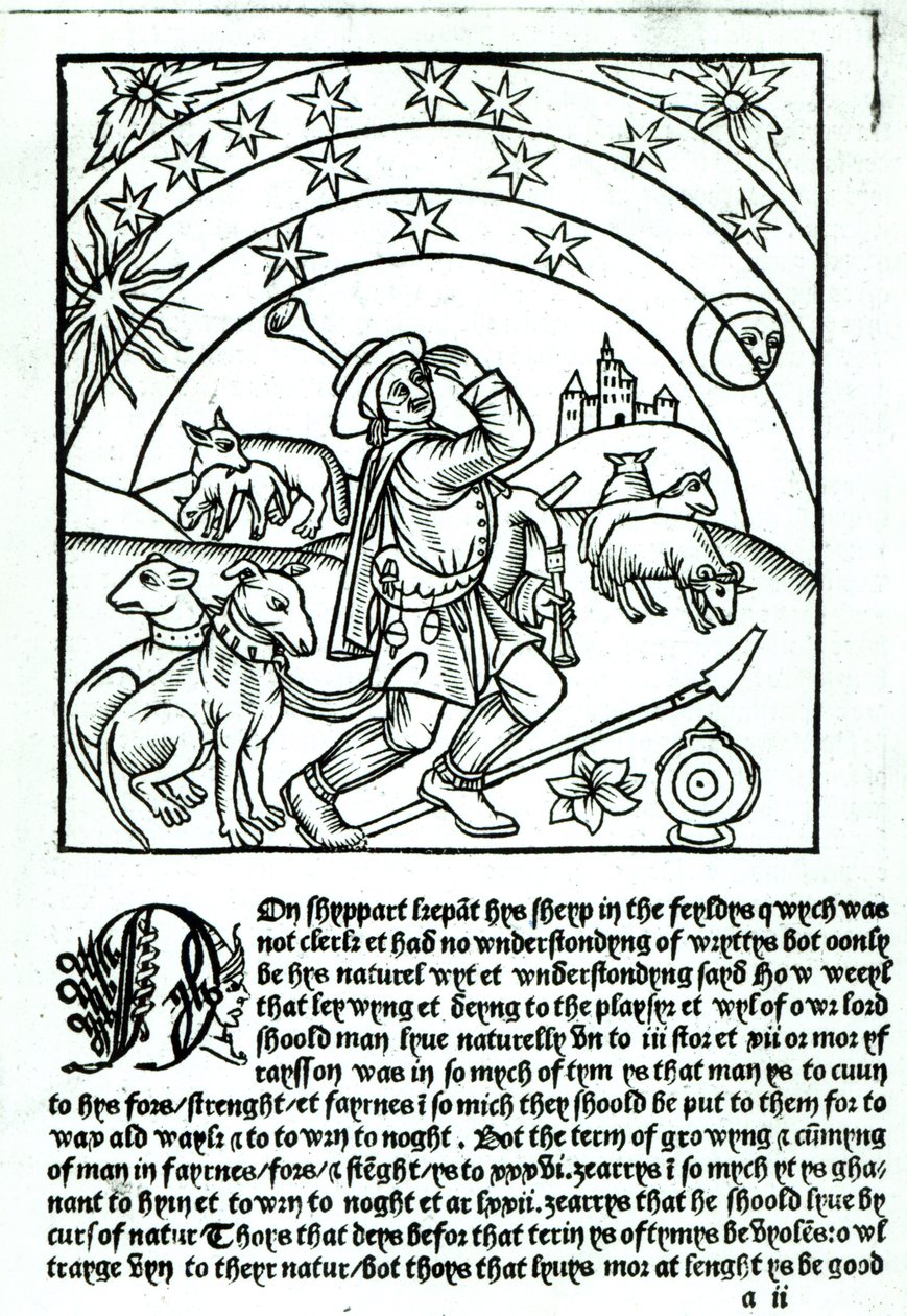 Shepherd under Sun, Moon and Stars, from a Shepherd