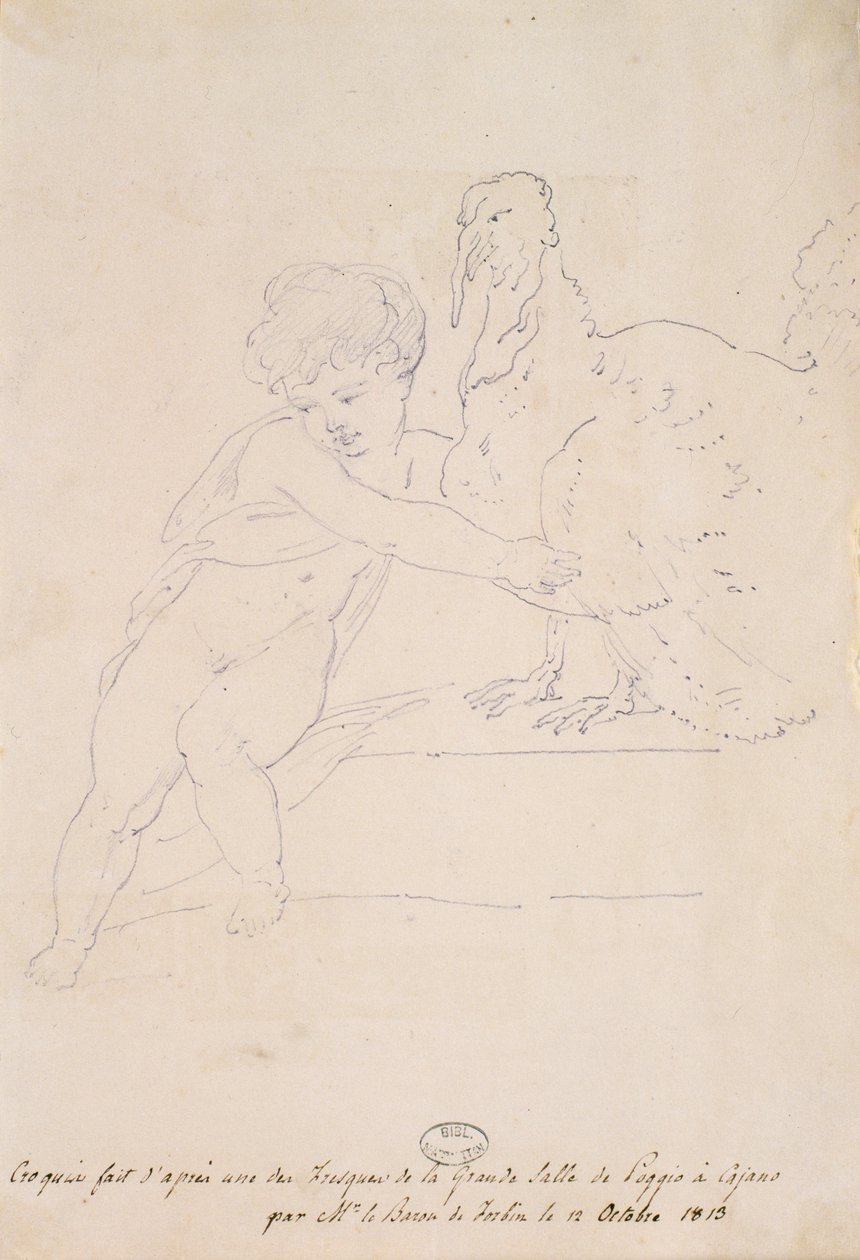 Sketch from the Great Hall at Poggio a Caiano, 12 October 1813 by French School