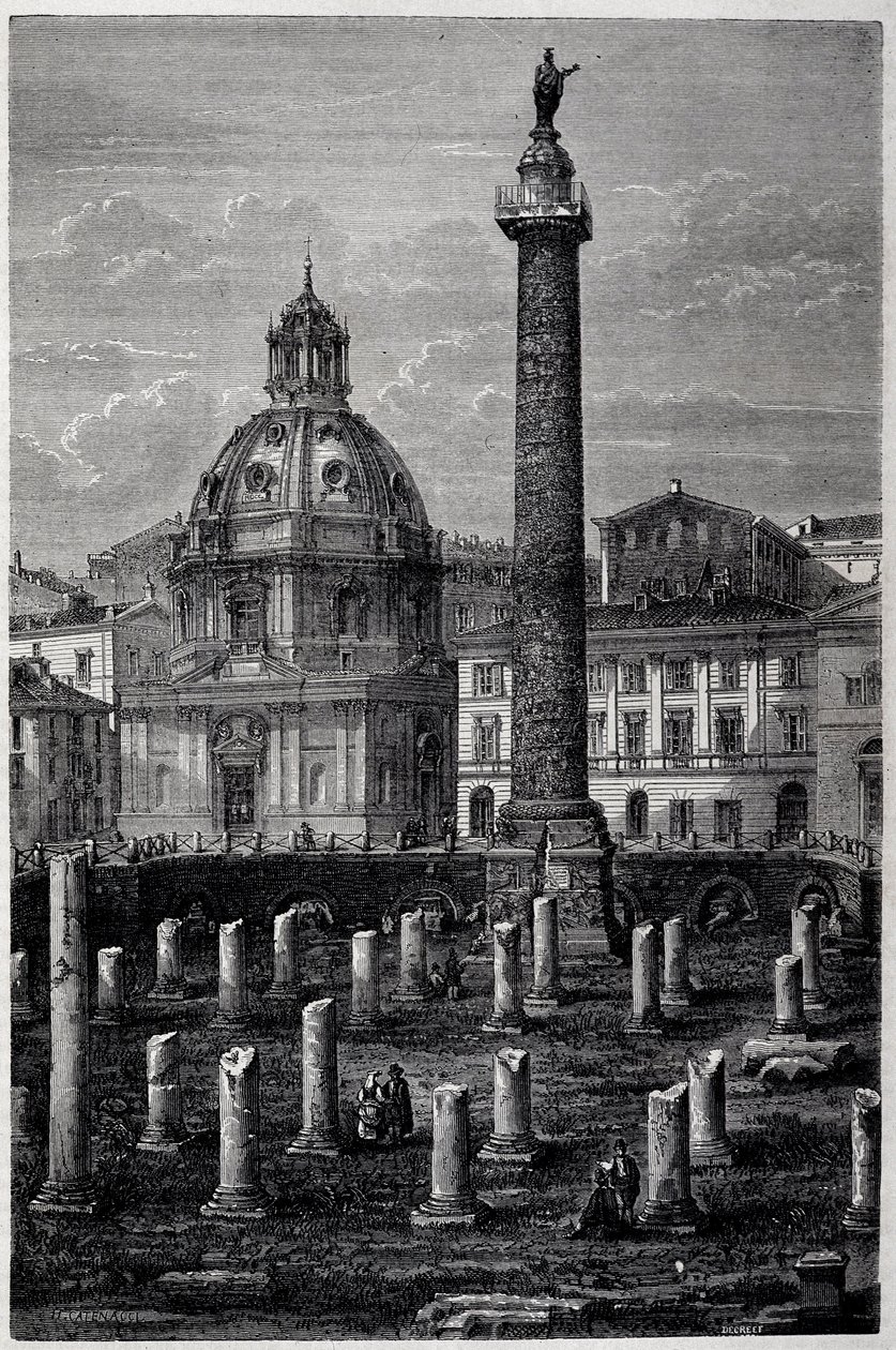 Square and Column of Trajan and Ulpian Basilica - in 