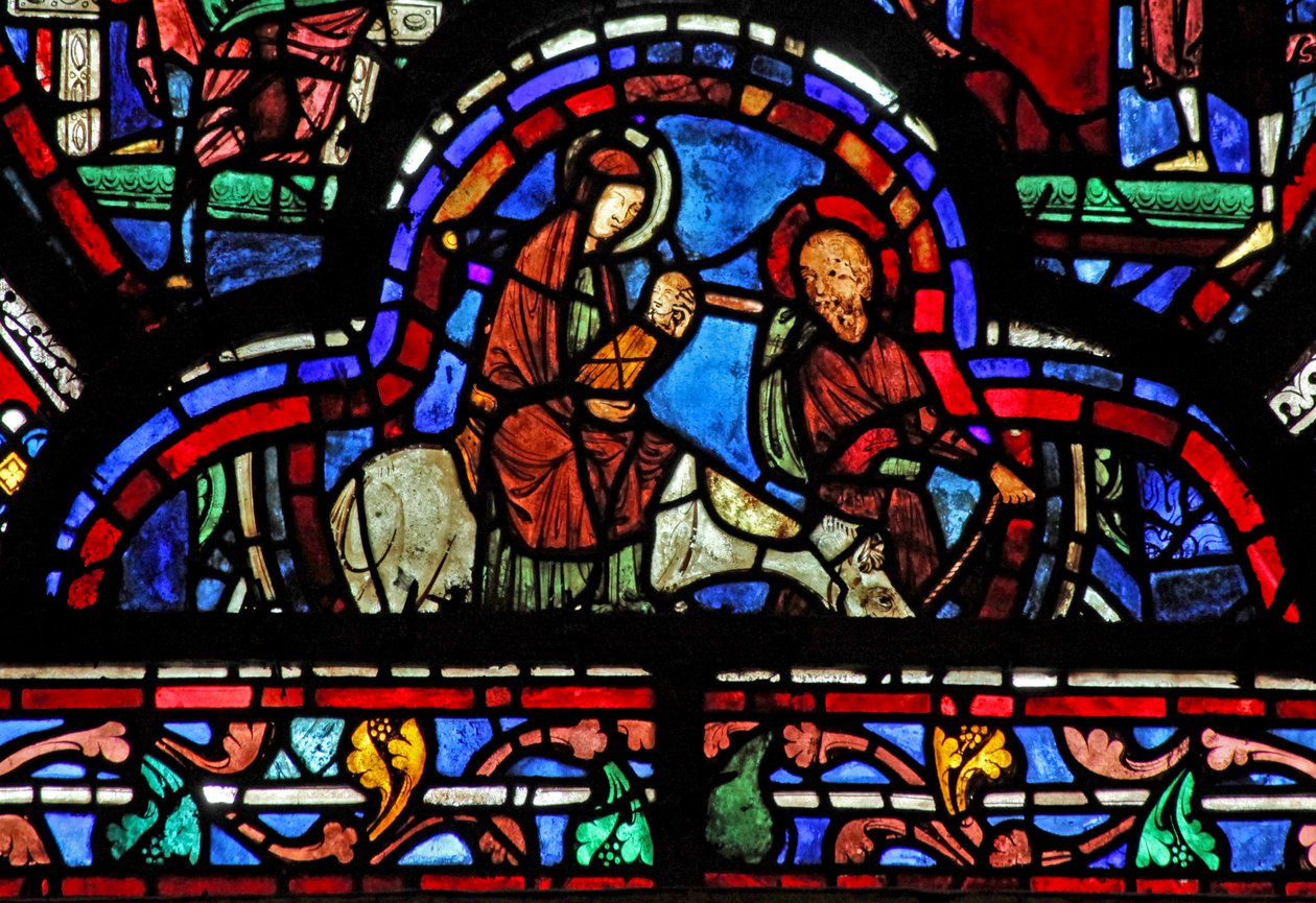St John Window: The Flight into Egypt by French School