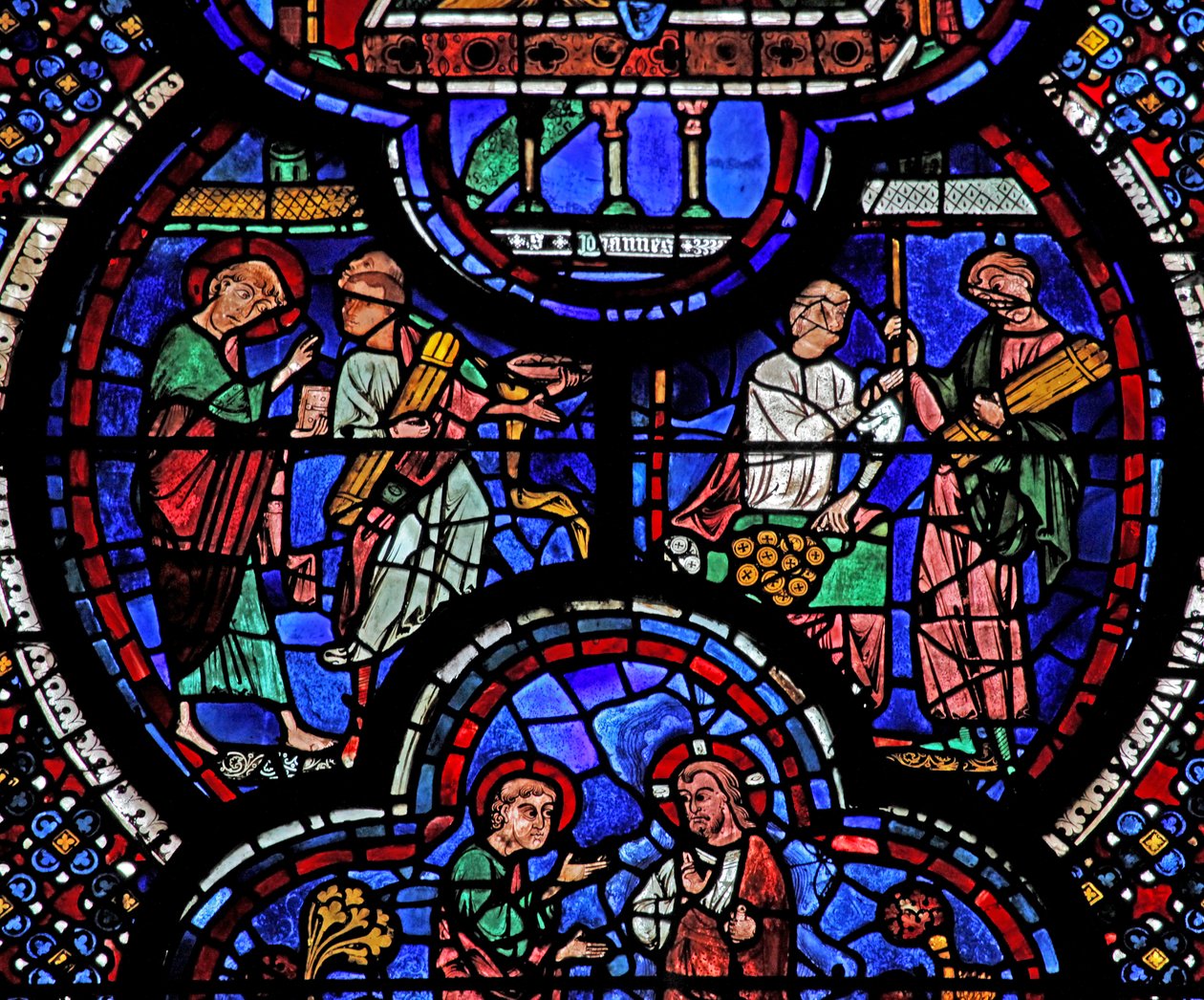 St John Window: The Miracle of Changing Sticks into Gold by French School