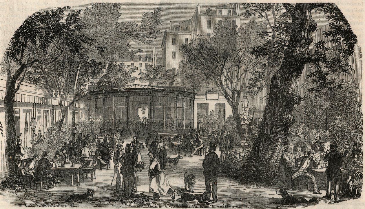 Stamp of Cheval Blanc in Paris in the 19th century - Engraving in 