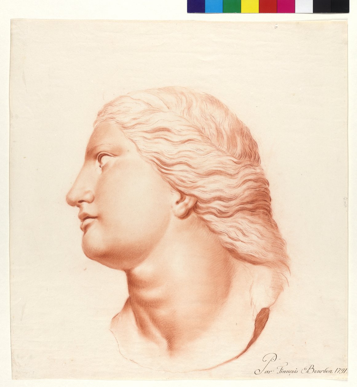 Study based on statue (daughter of Niobe) by French School