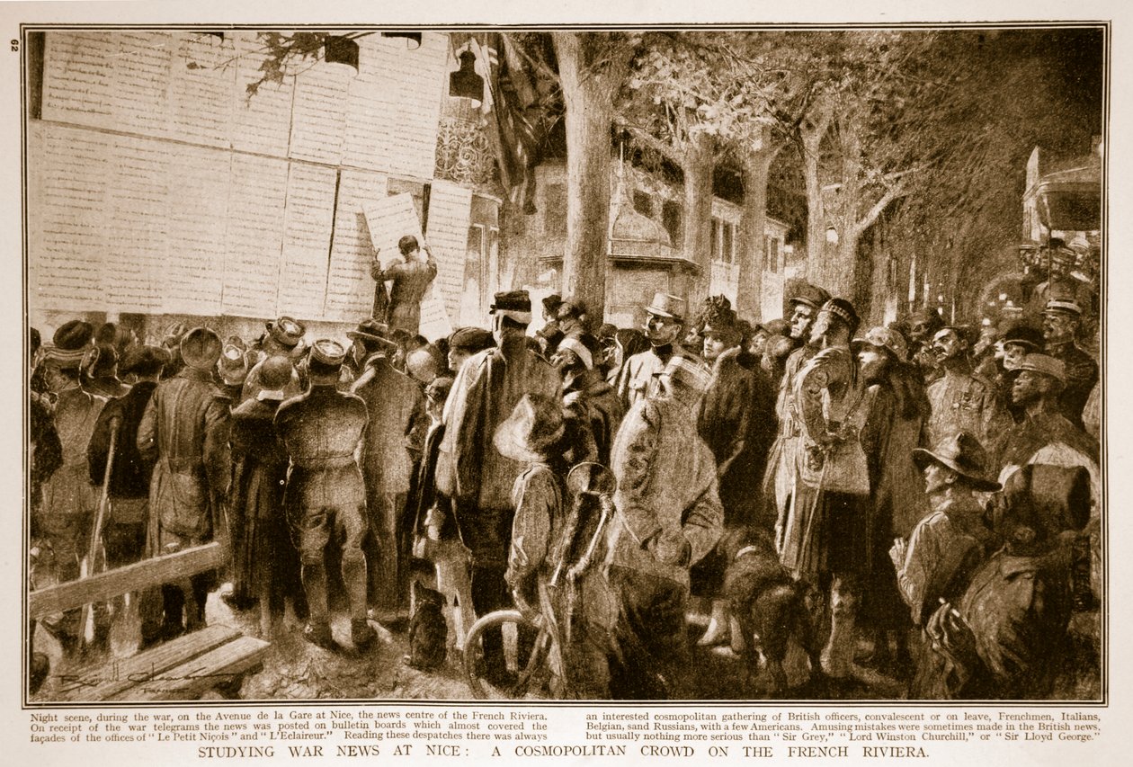 Studying War News at Nice: A Cosmopolitan Crowd on the French Riviera, 1914-19 by French School