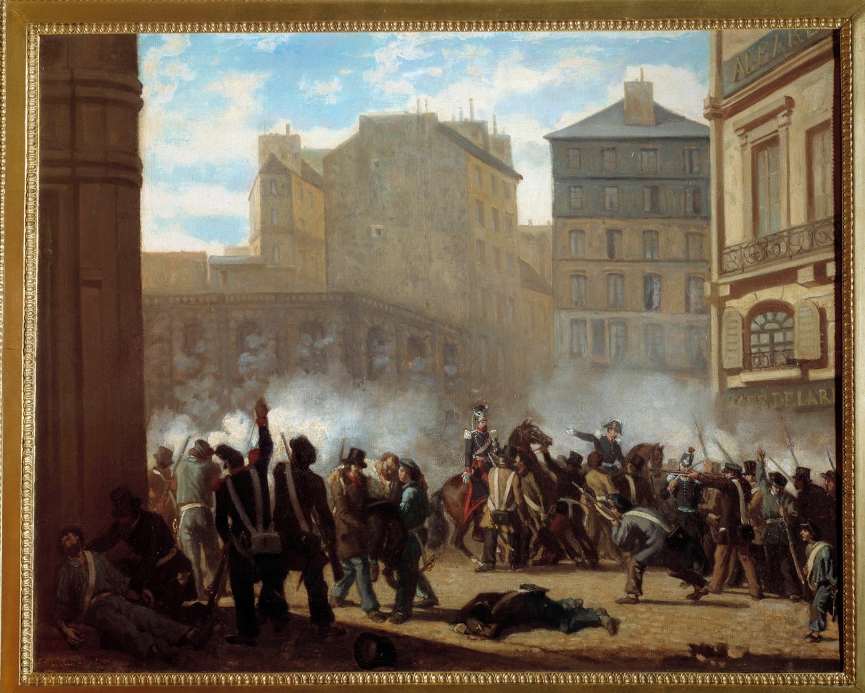 Taken of the Watercastle Square of the Royal Palace on February 24 by French School