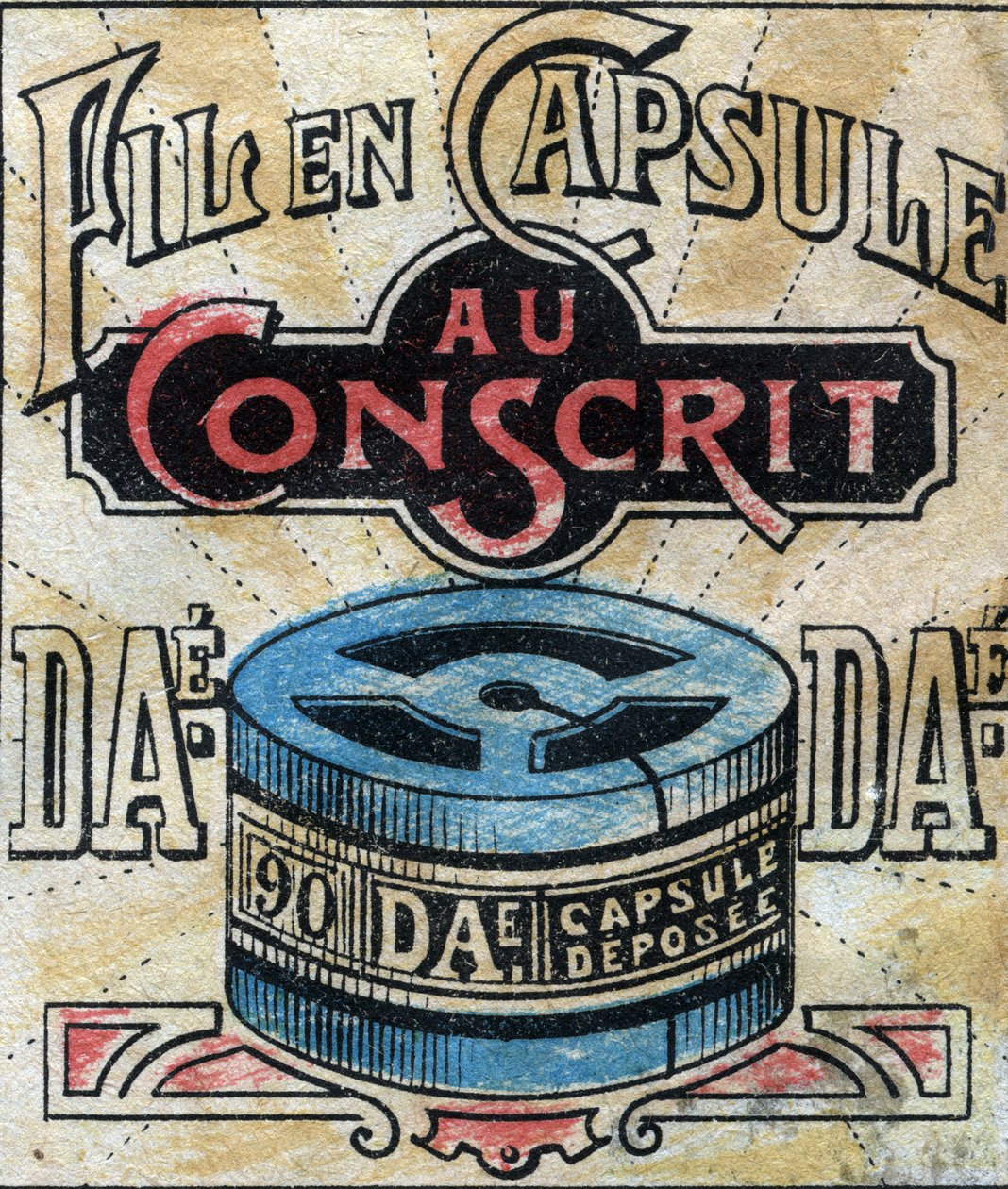 Textile, linen. Capsule for using Dae sewing threads by French School