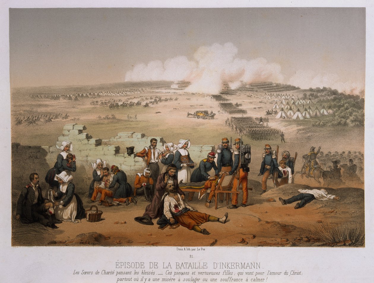 The Battle of Inkermann on 5th November, 1854, from War in the Crimea, published by Lemercier et Cie, Paris, 1856 by French School