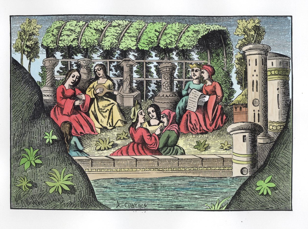 The Castle of Alamond and its Enchantments, from The Travels of Marco Polo, copied by Albert Coinchon from the original manuscript (later colouration) by French School