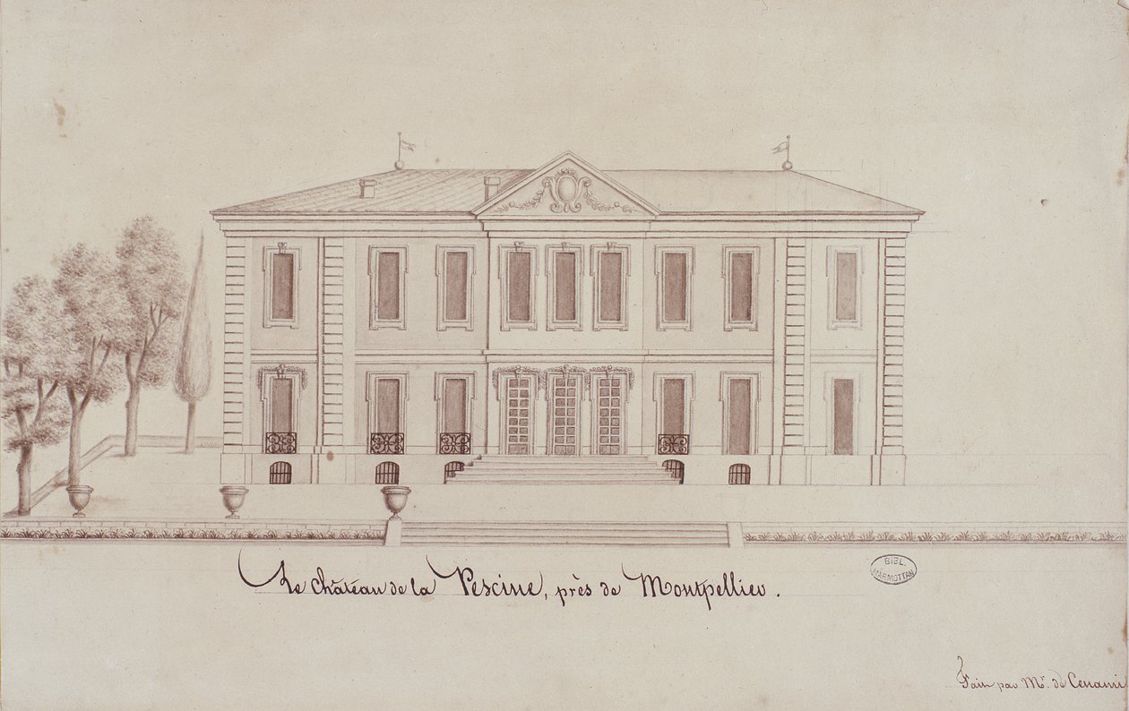 The Chateau de la Piscine, near Montpellier, drawn by Monsieur de Cenani by French School