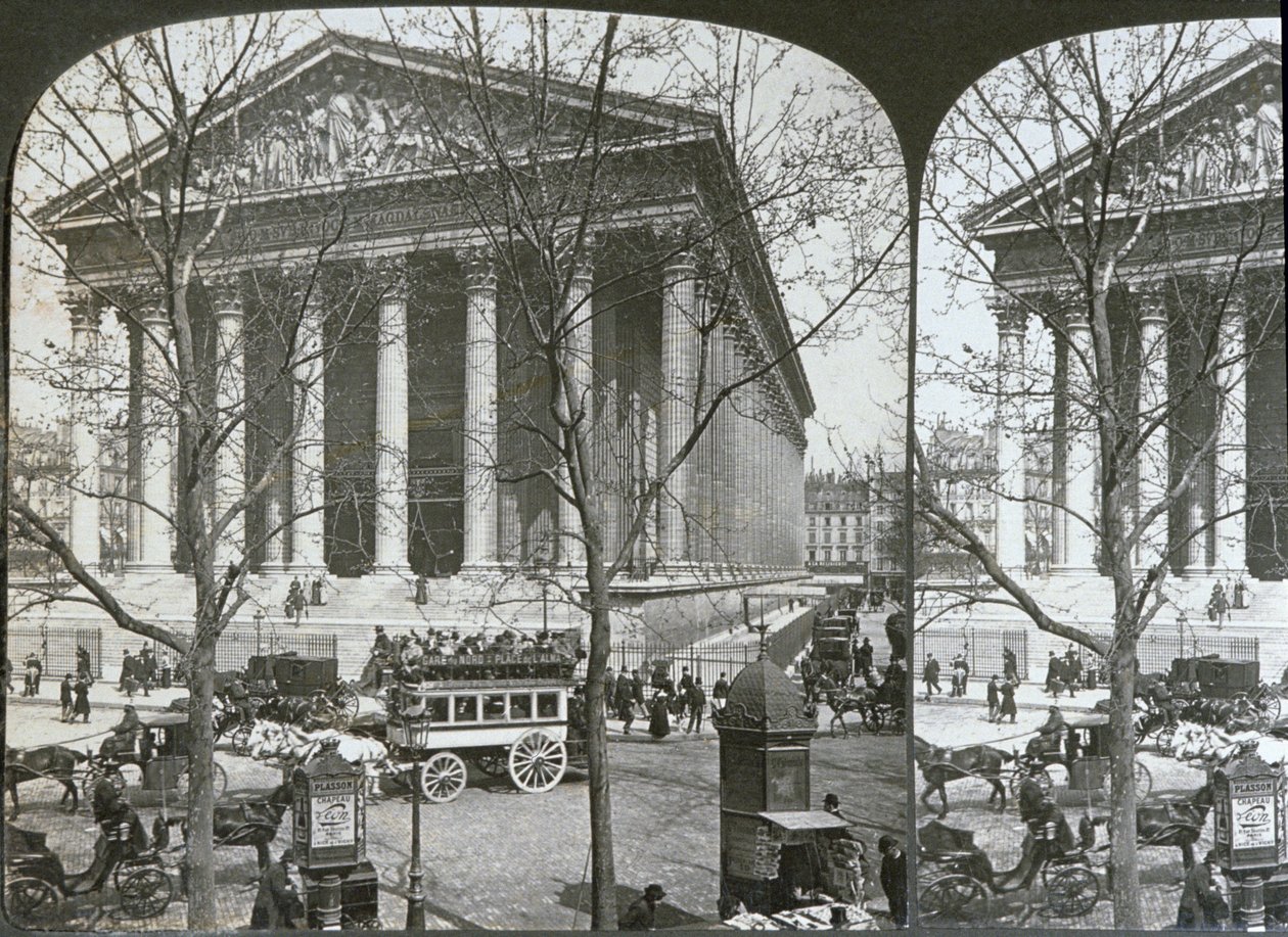 The Church of La Madeleine, Paris, stereoscopic view, c.1860-70 by French School