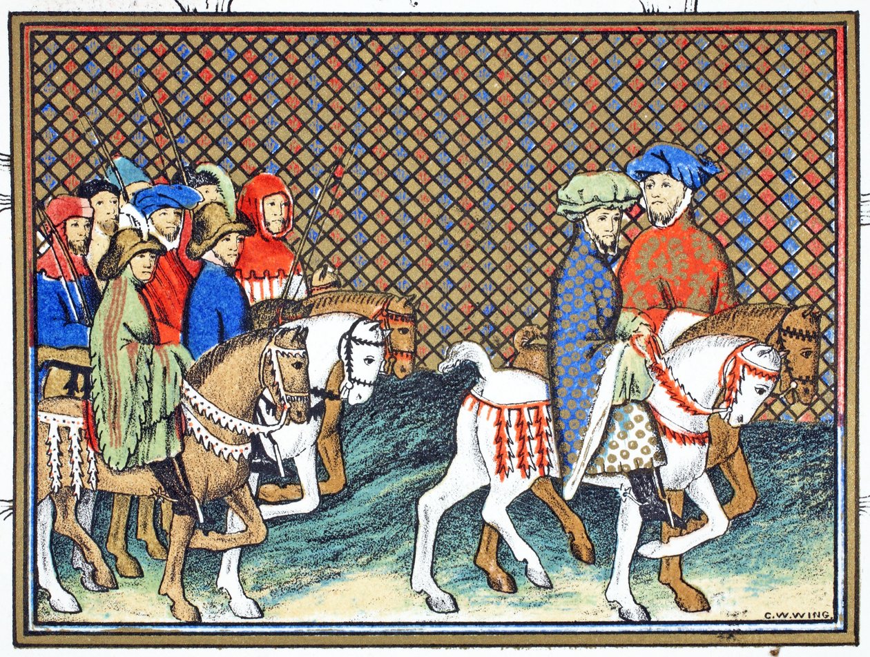 The Dukes of Exeter and Surrey Sent by Richard II from Conway Castle to Chester to Treat with the Duke of Lancaster, Facsimile Copy from Le Prinse et Mort du Roy Richart by Jean Creton, Reprinted 19th Century by French School