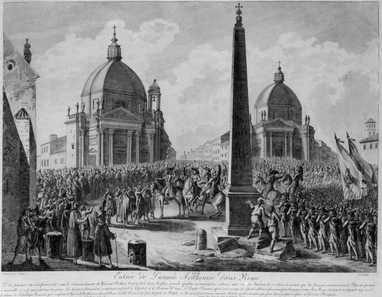 The Entry of the French Army into Rome led by Marshal Berthier, 15th February 1798 by French School