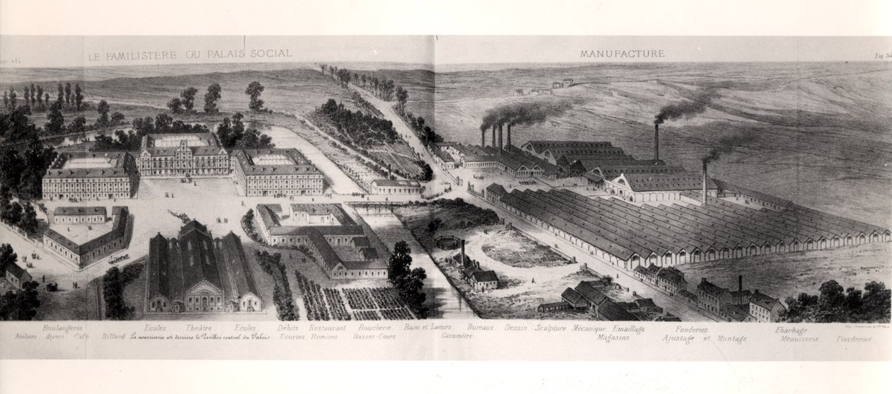 The Familistery of Guise, from Solutions Sociales by Jean-Baptiste Andre Godin, Paris, 1871 by French School