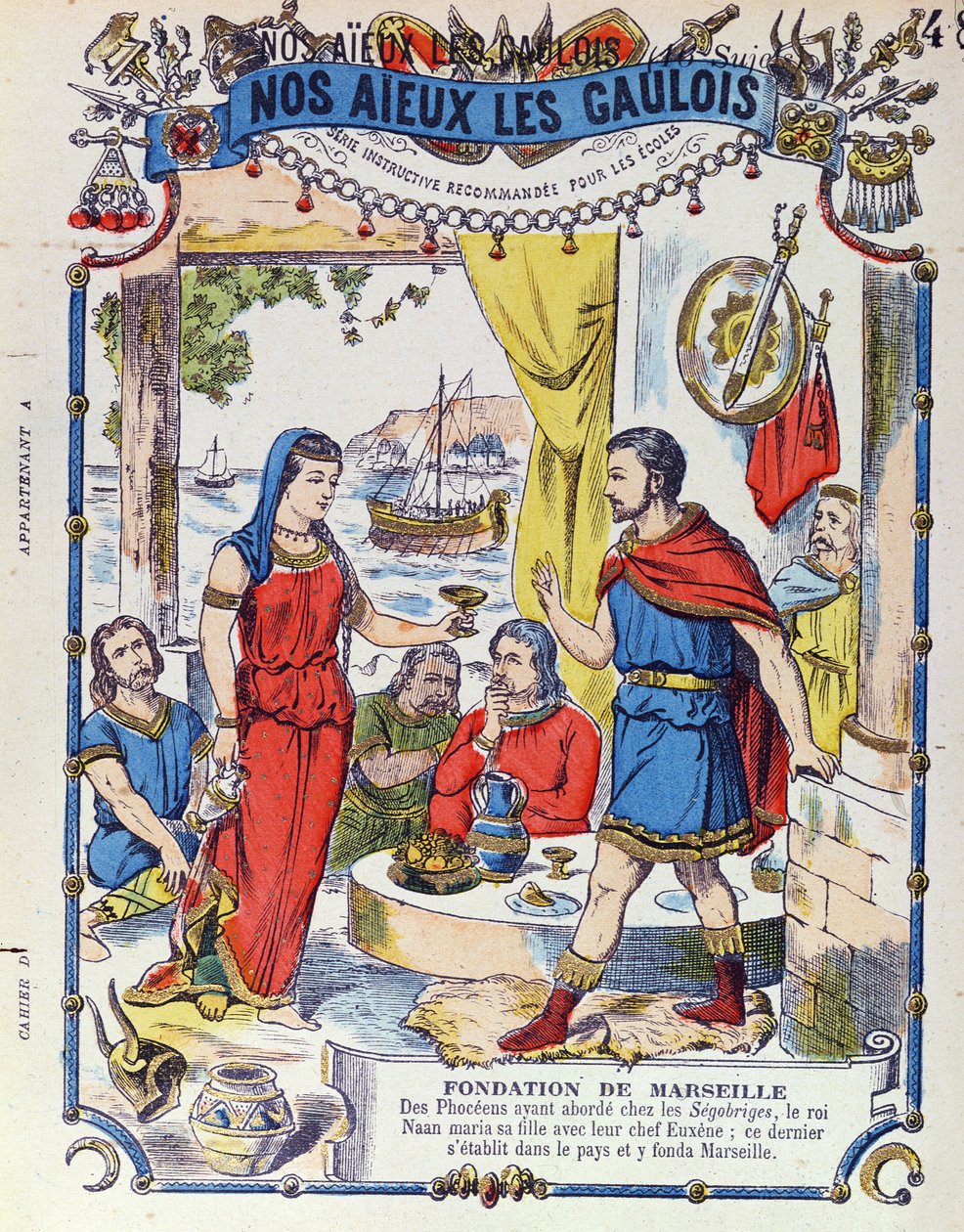 The Foundation of Marseille in 600 BC, from Nos Aieux les Gaulois by French School