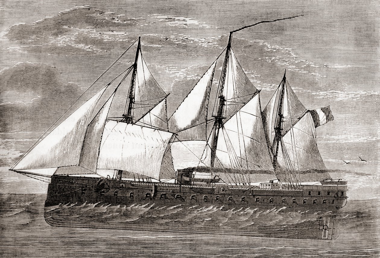 The French Ironclad Gloire 'Glory', the First Ocean-Going Ironclad ...