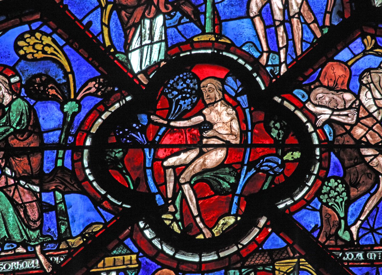 The Good Samaritan Window: Adam in the Garden of Eden by French School
