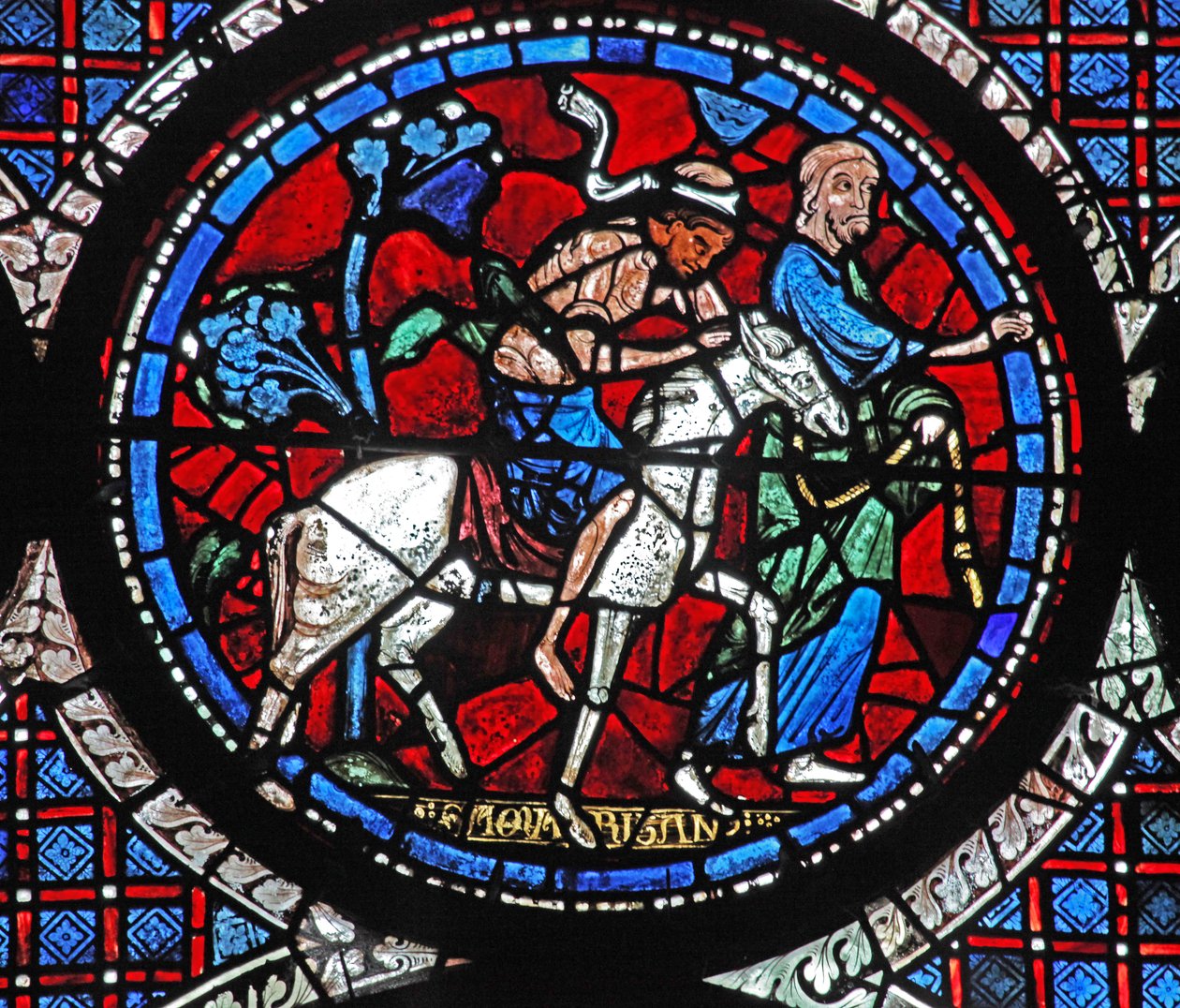 The Good Samaritan Window: Brings the Victim to an Inn by French School