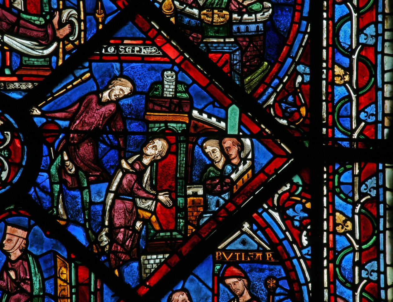 The Joseph Window: He is Thrown into Prison by French School