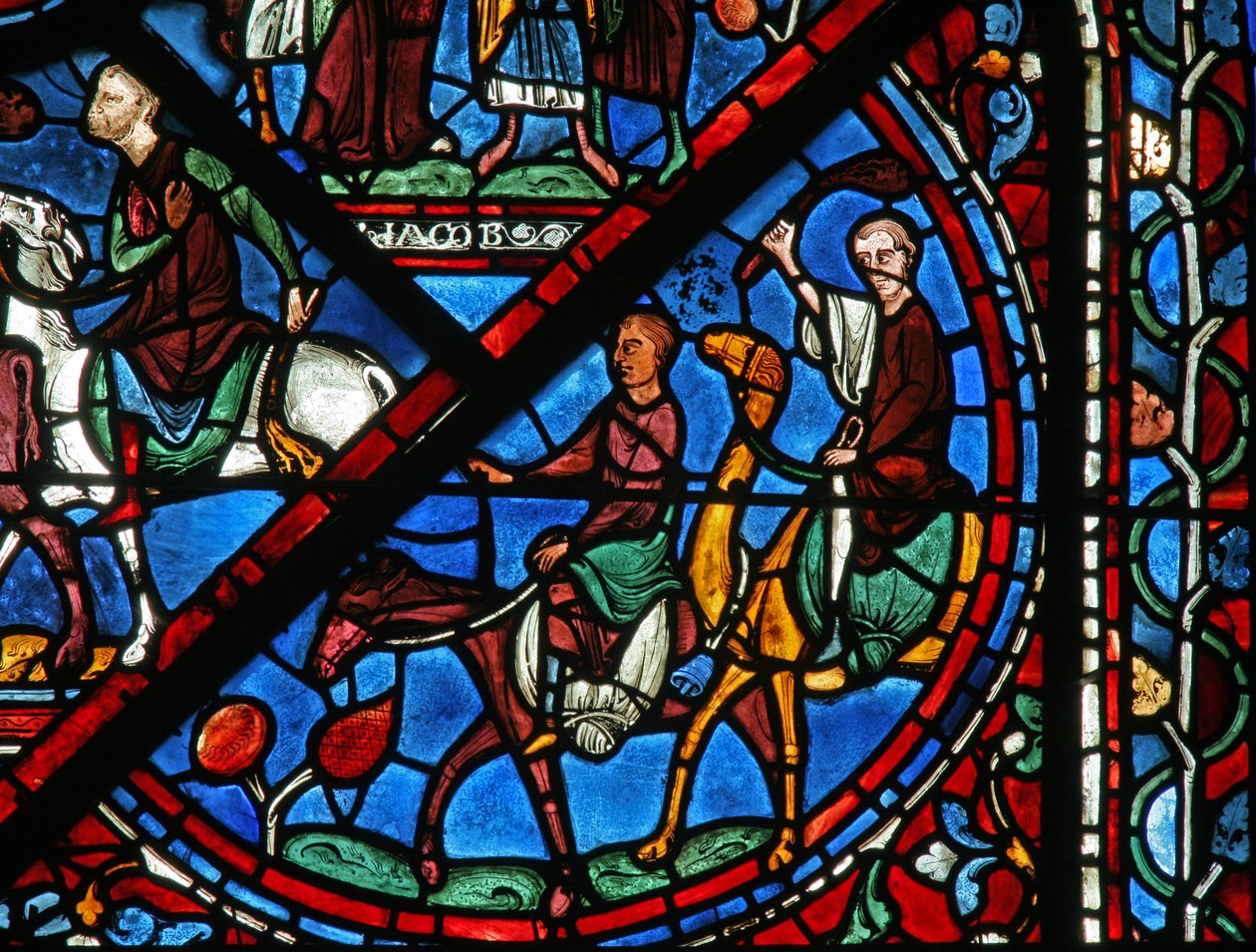 The Joseph Window: His Brothers Return from Egypt by French School