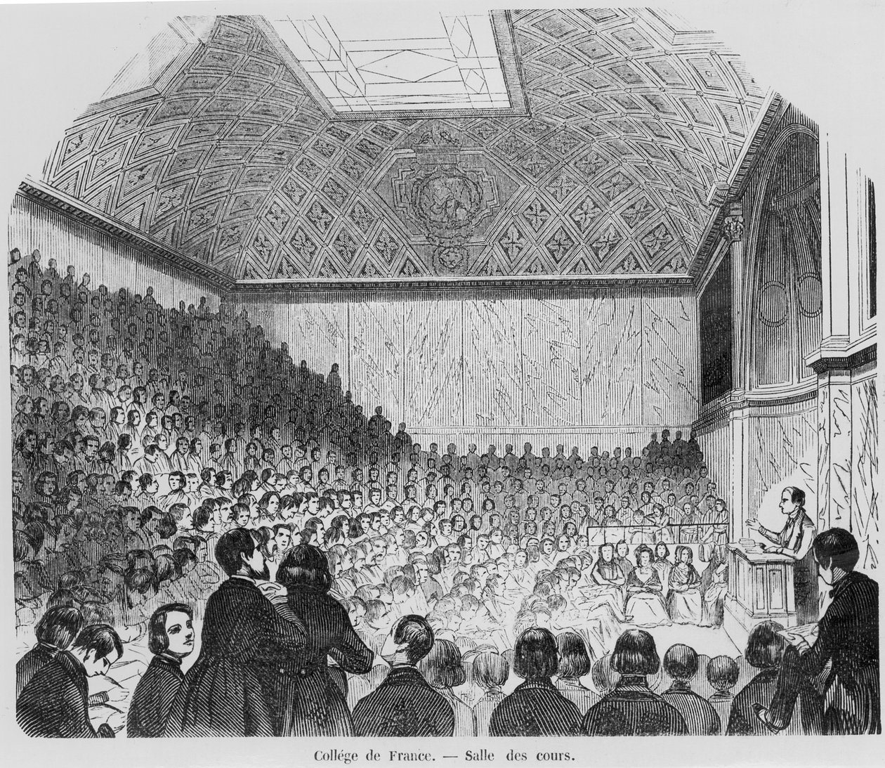 The Lecture Theatre of the College de France, from Tableaux de Paris by E. Texier, 1852 by French School