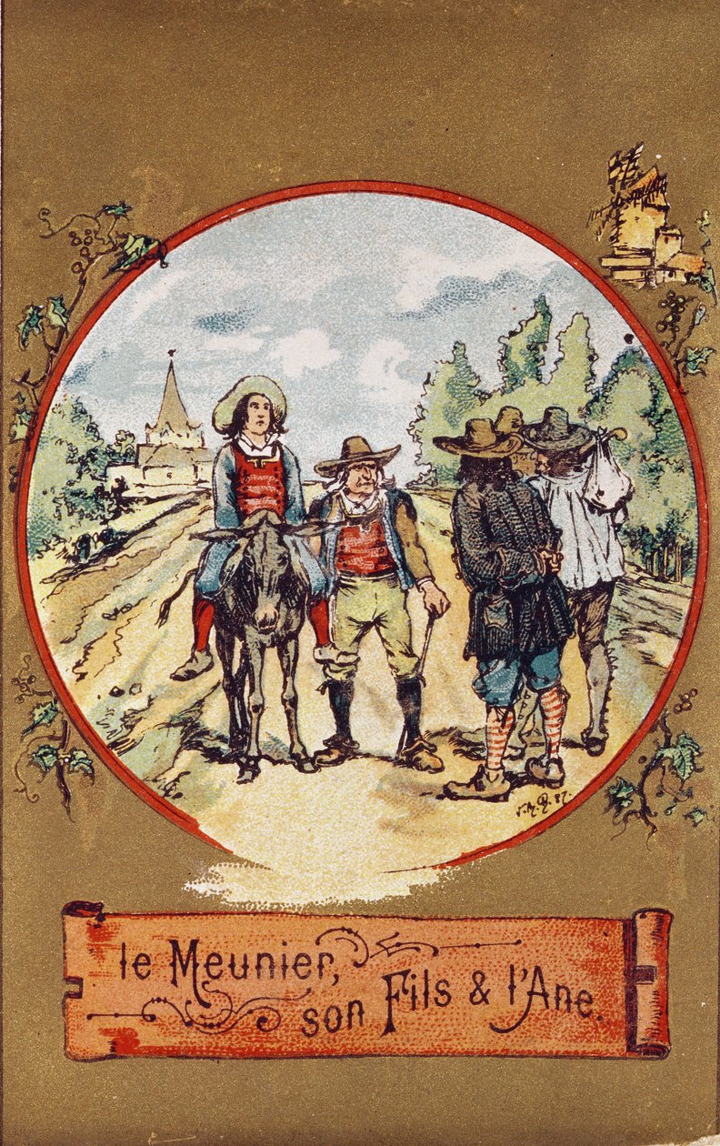 The Miller, His Son and the Donkey, c.1880 by French School
