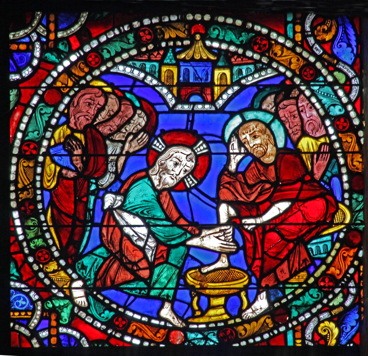The Passion Window: Christ Washes Disciples