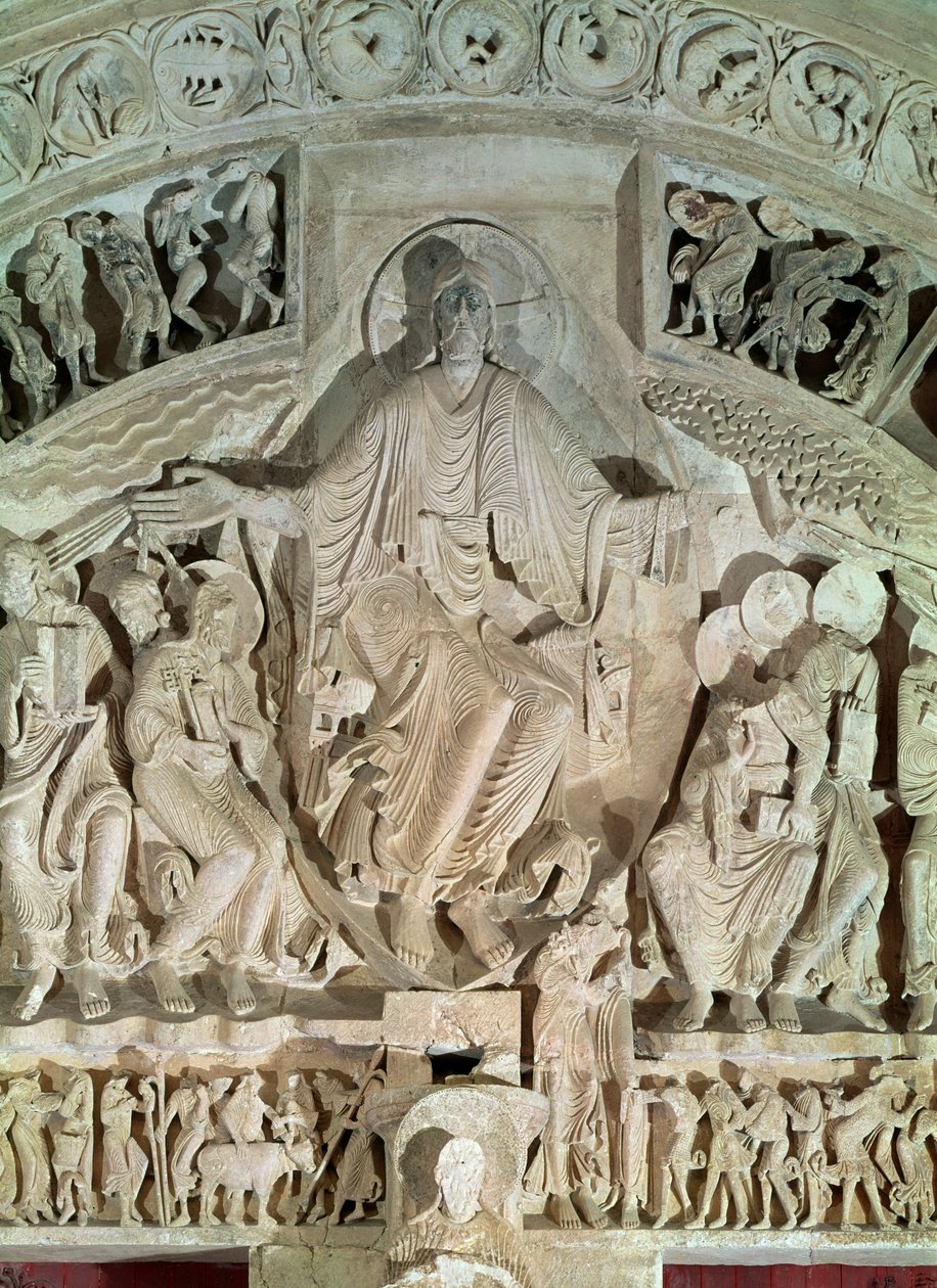 The Pentecost, from the tympanum of the central portal by French School