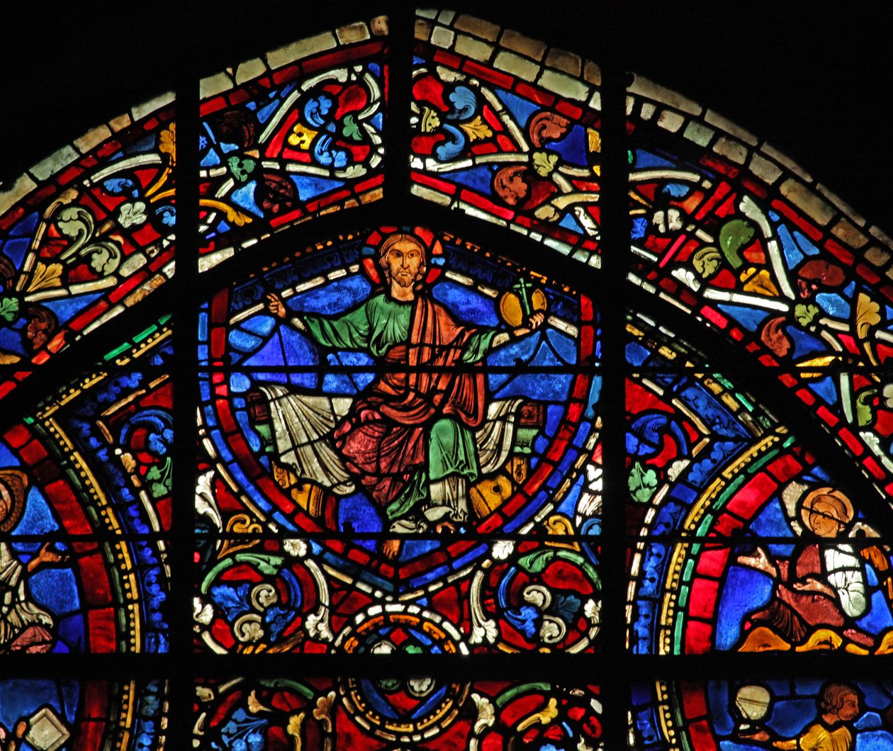 The Prodigal Son window: Christ - Majestas Domini by French School