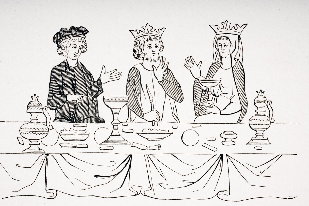 The Table of a Baron in the 13th Century, after a miniature from 